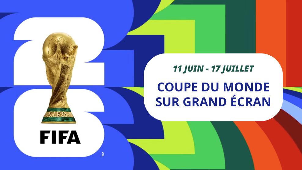 Du 11 juin au 17 juillet, nous retransmettons les matchs de la coupe du monde de foot sur grand écran.